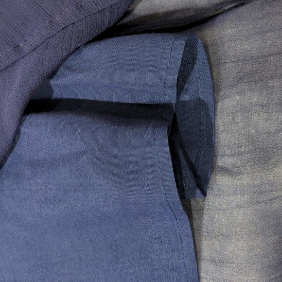 April Cornell Navy Blue Lace Sheer Blouse Size XS - Picture 7 of 7